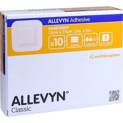 ALLEVYN Adhesive 7,5x7,5 cm haftende Wundauflage 10 St