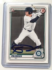 Signed 2020 Bowman #BD-18 Kaden Polcovich 1ST CARD Seattle Mariners Autographed