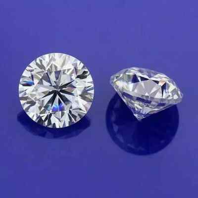 3 CT Pair of Round White Diamonds   9.50mm, VVS1 Clarity, D Color Certified G10