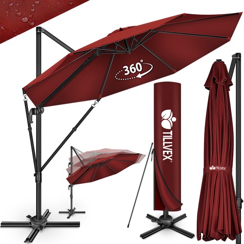 Parasol tillvex® 330 cm parasol parasol parasol de jardin parasol de marché balcon en aluminium NEUF - Photo 10/63