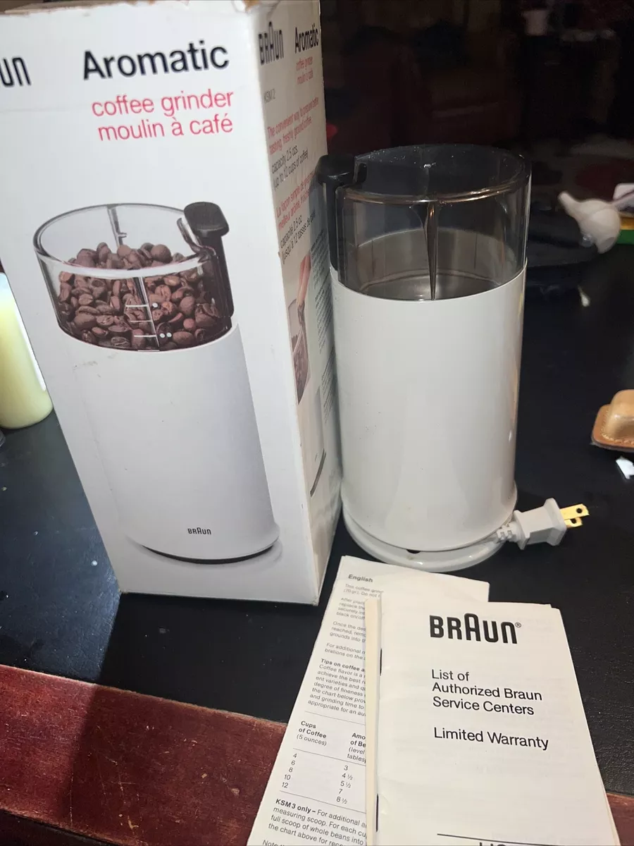 Braun KSM 2 Aromatic Coffee Grinder - White for sale online