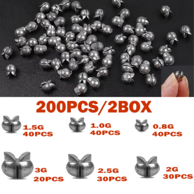 200X 6-Sizes Fishing Weight Split Shot Sinker 2g