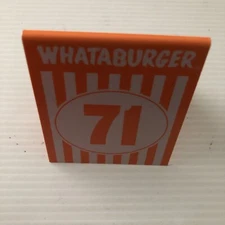 Whataburger Table Tent Number 71 Famous Burgers Chain Orange And White