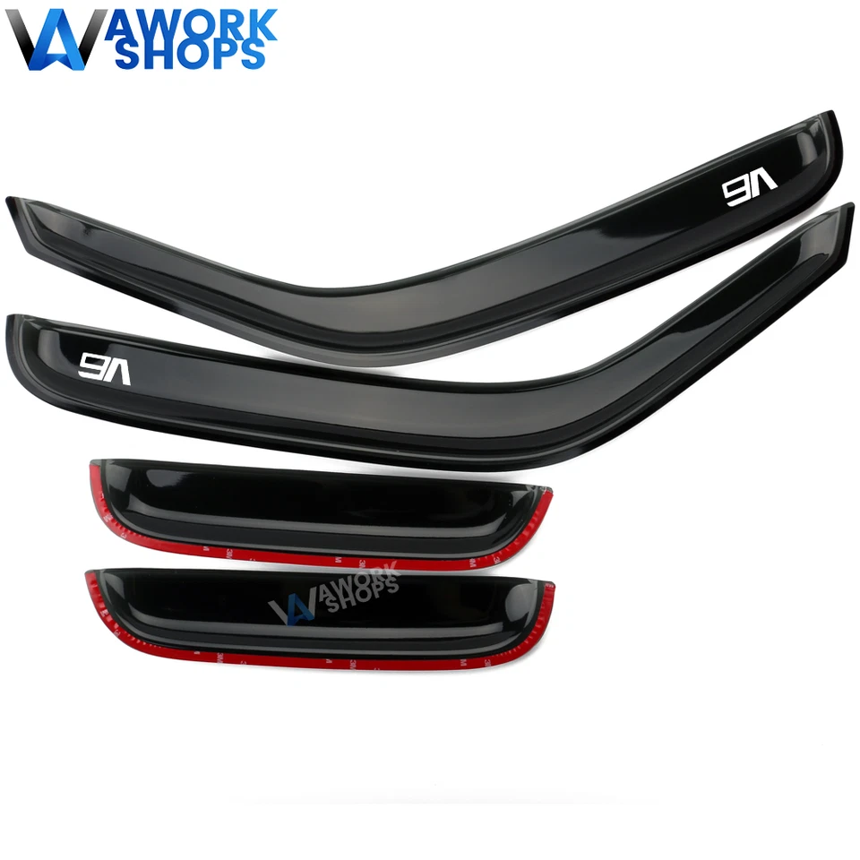 Fits 99-11 Ford Ranger In Channel Window Visor Vent Rain Guard Shade & White V6 Foto 3 de 4