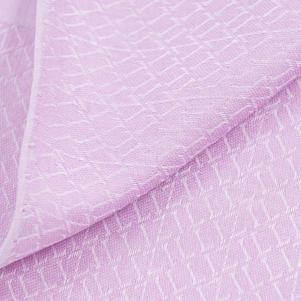 Zilli Lilac Pink Superfine Cotton Pocket Square with Woven Monogram Border - Image 2 of 4