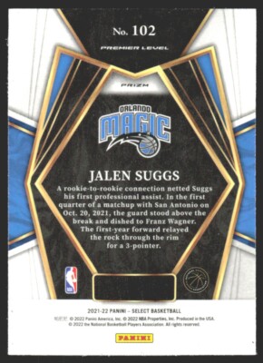 Jalen Suggs PANINI SELECT 直書き auto /25シリ 2024-25 Panini Mosaic Basketball #53 Jalen Suggs /199 Blue Prizm