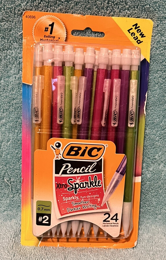 BIC Xtra-Sparkle #2 Mechanical Pencils 0.7mm Assorted Colors Pack of 24 New Lead BIC Xtra-Sparkle #2 Mechanical Pencils 0.7mm Assorted Colors Pack of 24 New Lead