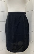 Gap Vintage Women  s Navy blue rayon skirt preppy Y2K flower print size 1