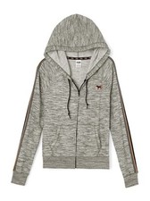 Victoria's Secret PINK Perfect Zip Hoodie Marl Grey XS