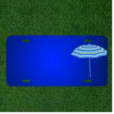 Custom Personalized License Plate With Add Names To Large Umbrella Beach Sun