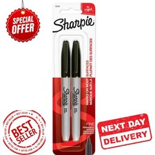 Sharpie Permanent Markers, Fine Point, Black, 2 Count