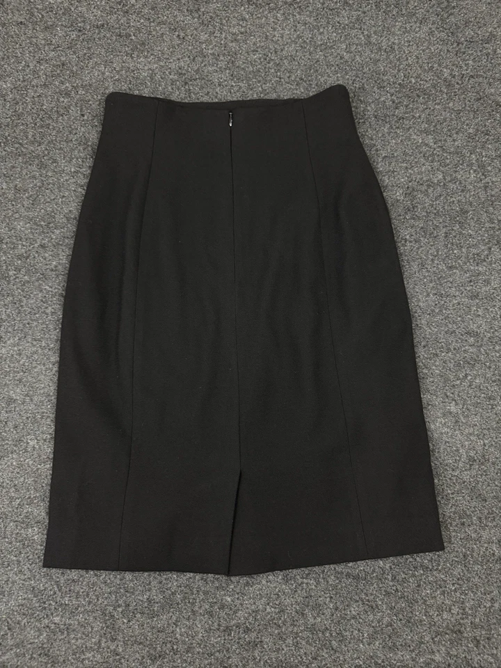 Falda para mujer Escada 100 % lana hasta la rodilla EUR 36 US 6 negra dinero antiguo Foto 2 de 4