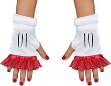Girls Disney Minnie Mouse White And Red Gloves Costume