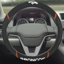 Fanmats 21372 Denver Broncos Embroidered Steering Wheel Cover