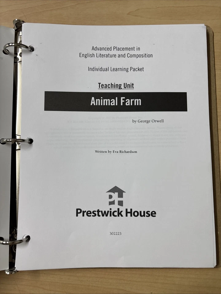 Prestwick House AP Literature Teaching Unit Animal Farm George Orwell NO WRITING - Image 3 of 4