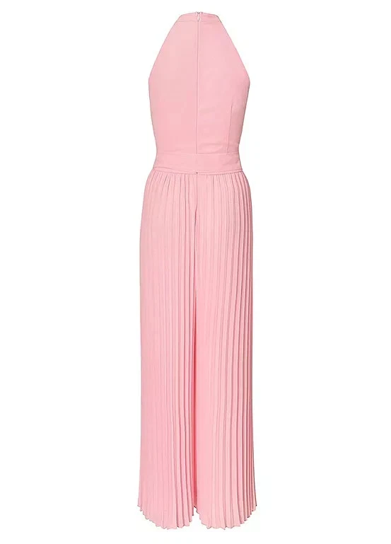 Quiz Blassrosa Plissierter Chiffon Neckholder Overall Übergröße UK 18 (FM201-6) - Bild 2 von 4