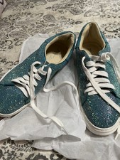 Betsey Johnson Womens Sidny Rhinestone Platform Sneakers Size 7.5 Iridescent