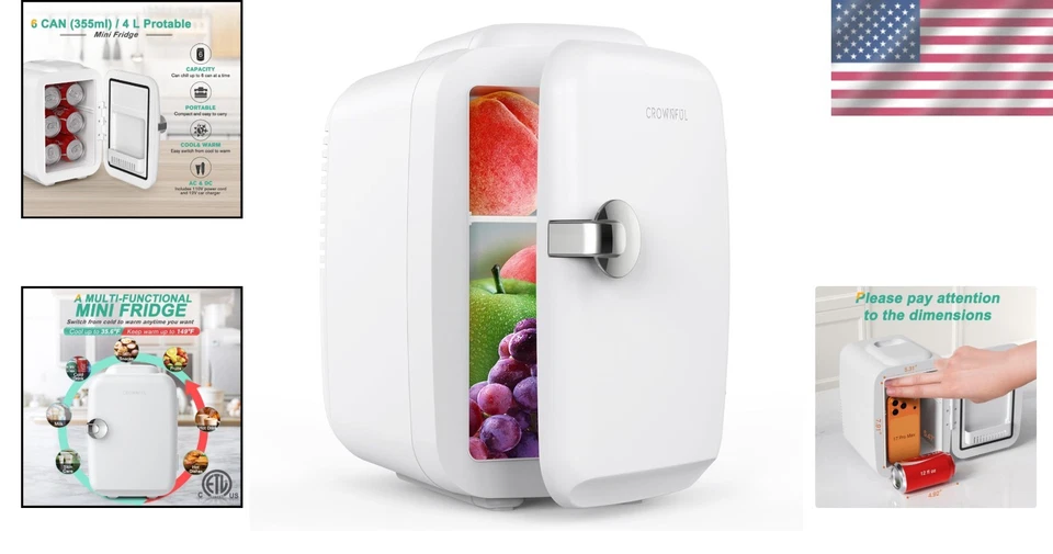 Portable Mini Fridge for Skin Care, Cosmetics, Beverage - 4L - Image 2 of 4