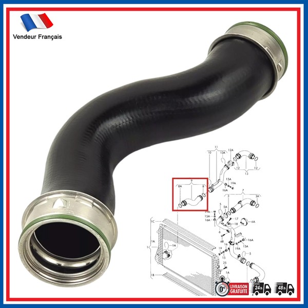 Ladeluftschlauch FüR Caddy III Golf V Jetta III Touran 1.9 TDI 1K0145832B-image