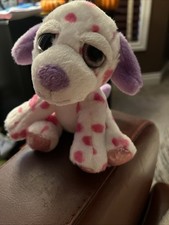 Russ Berrie 6" Lil Peepers Porsha Pink Dot Puppy Dog Plush