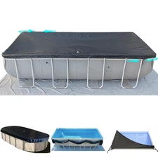 9x18Ft Rectangular Pool Cover with Side Storage for Oval and Rectangular Abov...