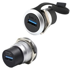 2 PCS USB 3.0 Panel Mount Coupler Female to Female Bulkhead Extension Adapter