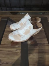 Sofft Ameera Mule Clogs Womens Size 6 M cow hair Leather Block Heel Slip On Shoe