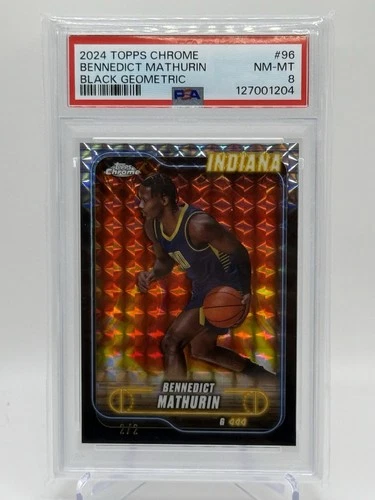 2024-25 Topps Chrome - Bennedict Mathurin Black Geometric 2/2 PSA 8