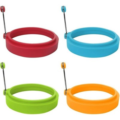 Food Grade Silicone Egg Rings, Multicolor, Egg Ring Molds for Cooking, Fried Egg