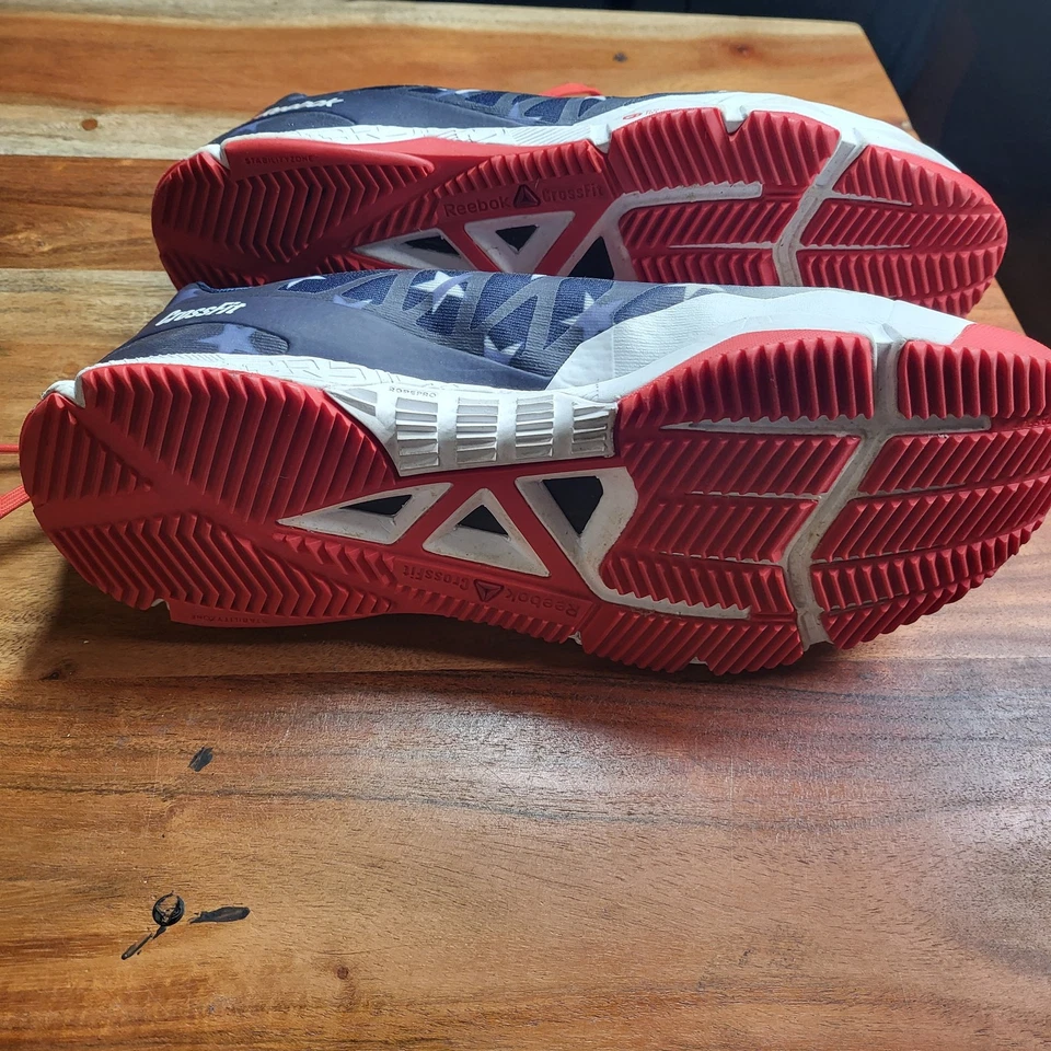 Reebok CrossFit Nano 5.0 Zapatos Para Hombres 9 Bandera EE. UU. Rojo Blanco Azul Estrellas Tenis Gimnasio Foto 4 de 4