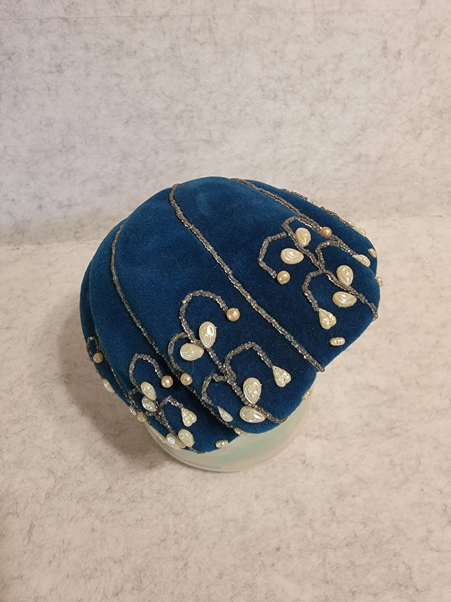 Vintage 50\'s 60\'s Marche Exclusive Cocktail Hat with Bead Swirl And Sequins Vintage marche exclusive - Gem main image 3