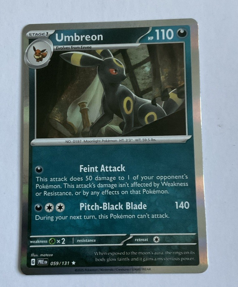 Pokémon TCG Umbreon Holo Foil Card 059/131 Prismatic Evolutions