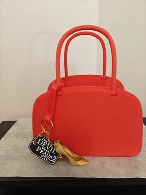 3D Tasche Pop Corn Handarbeit Rot mit Charm - Handmade Fashion Bag