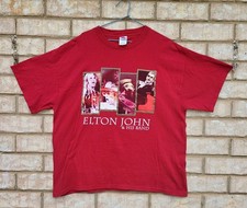 Vintage ELTON JOHN  HIS BAND Concert Tour T-Shirt Size XL Y2k