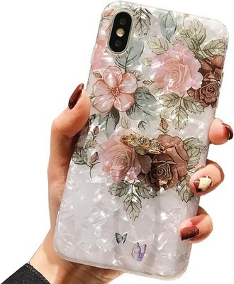 For Apple iPhone Xs Max Case, Flexible Protective Soft  Floral and  Leaves