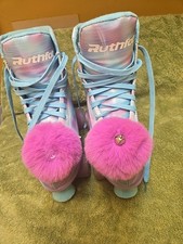 Ruthfot Women's Girl's Classic Roller Skates with Light up Wheels Heart Pattern