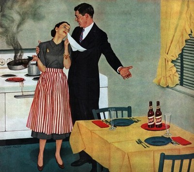 At Least she Didn't BURN the Beer - 1952 Ad Image - 5 x 7 in Photo Print