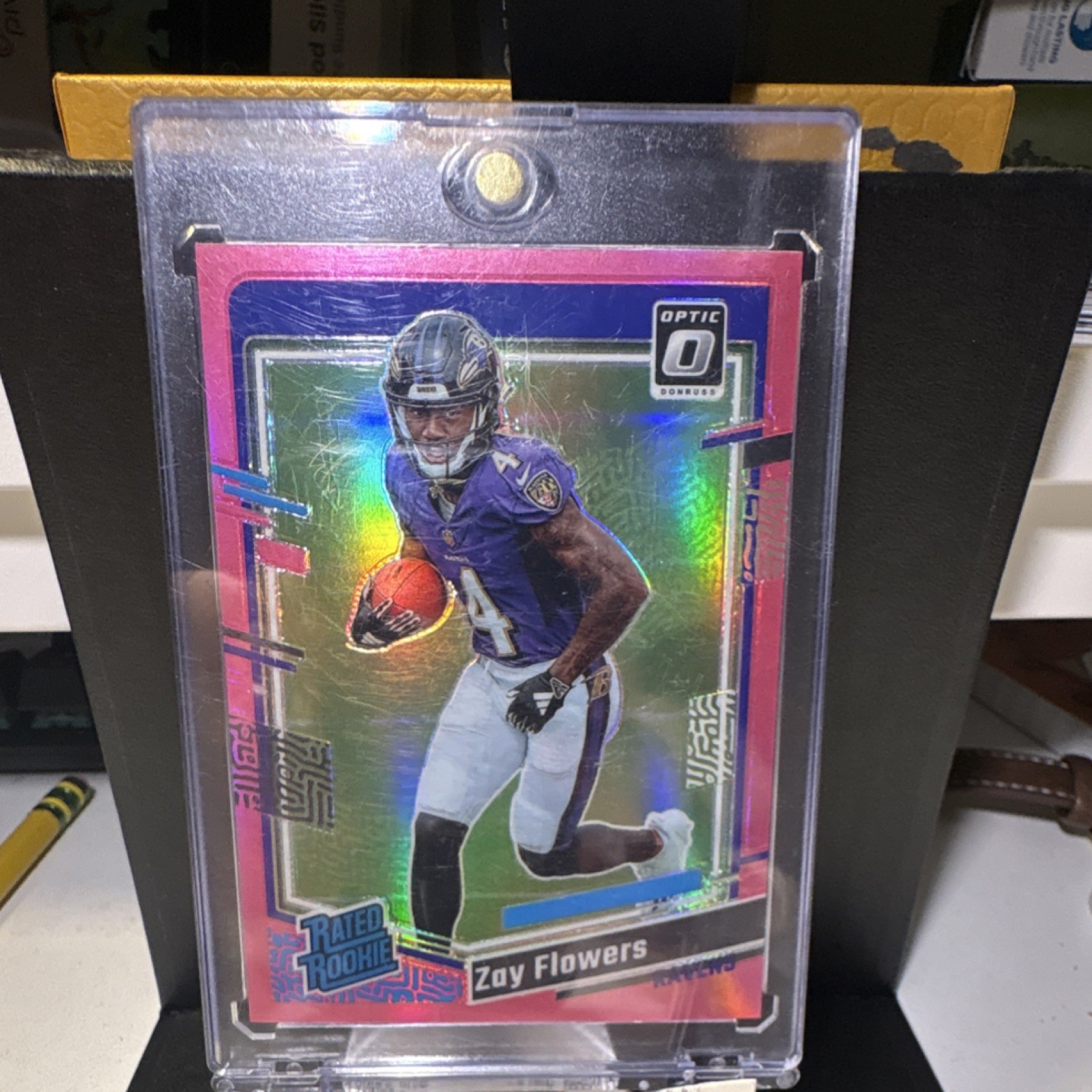Panini 2023 Donruss Optic Rated Rookie Pink Prizm Zay Flowers #210 Ravens NFL
