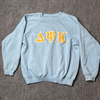 #ad #ad Vintage 90s 80s Delta Psi Kappa Frat Crew Sweatshirt Light Blue Hanes USA MADE $18.74