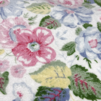 4 pc Laura Ashley FLORAL QUARTET Pink Blue Velour 2 Bath 2 Hand