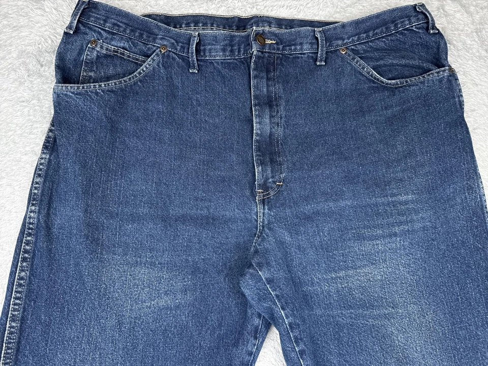 Dickies Jeans Mens 44x32 Blue Denim Straight Leg Zip Fly 5 Pocket Workwear - Image 4 of 4