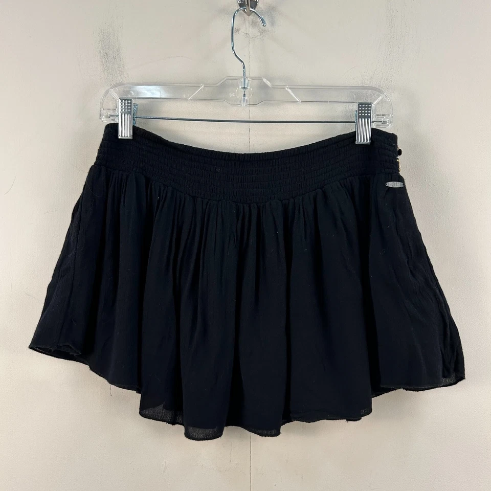 Ripcurl Mujer Falda Mediana Negro Volantes Cintura Elástica Cuentas Mini Corta 13048 Foto 4 de 4