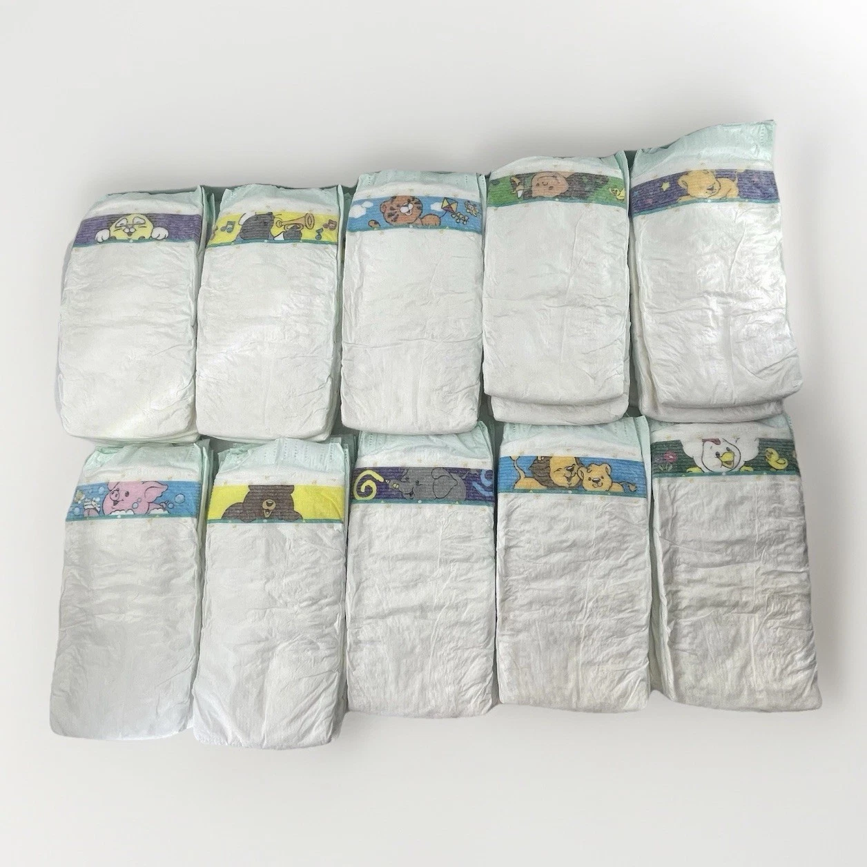 Pampers Baby Dry Vintage Sz 4 Diapers Fisher Price Animals 22 37 lbs 37 ct READ