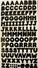 BLACK 7/16  CHUNKY ALPHABET Stickers 2 sheet Making Memories  Letters  Journaling