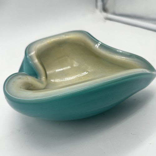 Murano Venetian Ashtray Mid-Century Aventurine Art Glass Heart Shape - Picture 2 of 18