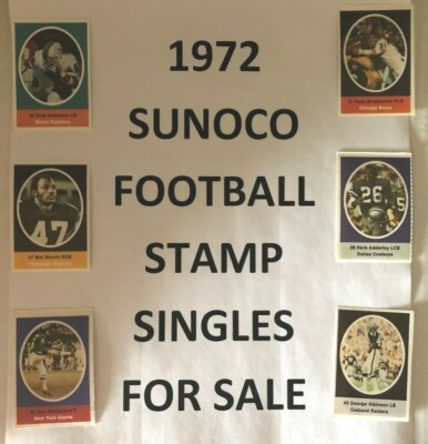 1972 SUNOCO FOOTBALL Stamps YOU PICK. Finish your team set. $0.99 each