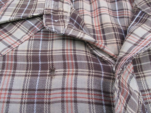 VINTAGE Wrangler Shirt Men 15 1/2 Brown Tan Western Pearl Snap Sleeveless USA * - Picture 6 of 13