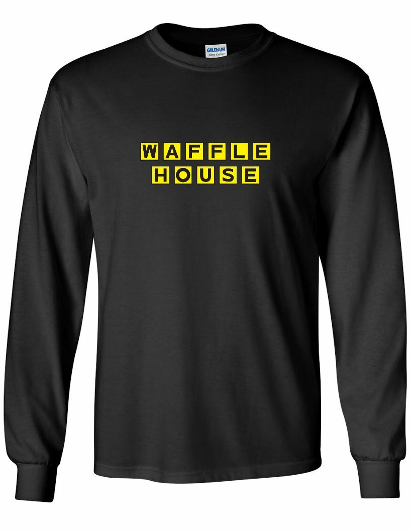 WAFFLE HOUSE Vintage logo FUNNY Cool Food Yellow Black Long