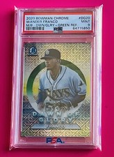 Wander Franco 2020 Bowman Chrome Dawn Of Glory—Green Mojo Ref/99 PSA 9 (POP 1—2)