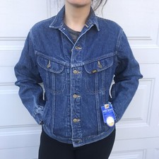 Lee Stonewash Rider Jacket 100% Cotton Denim Size 18 Medium Nwt Vintage Stock